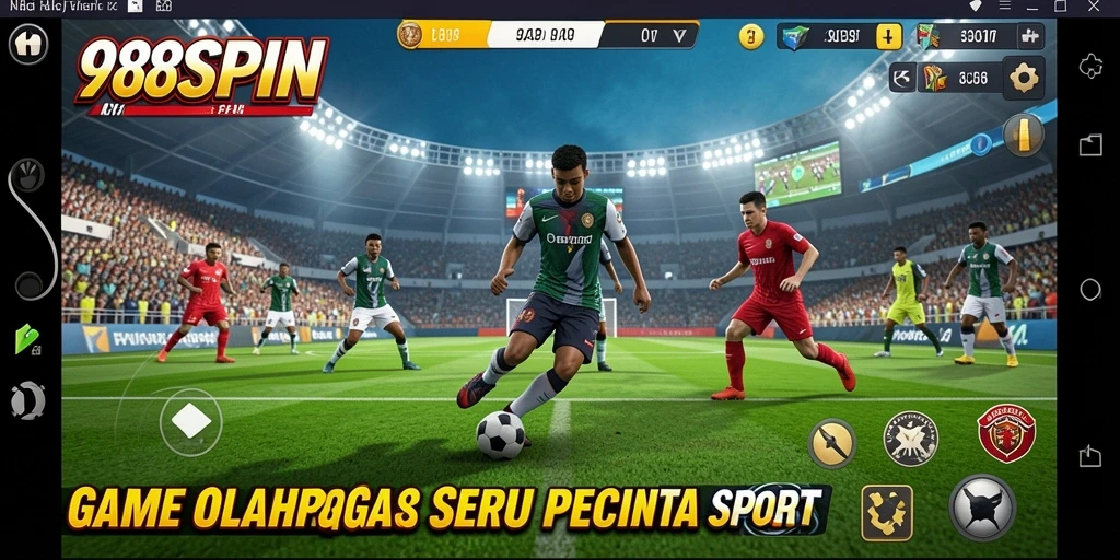 Screenshot 988SPIN menampilkan aksi mendebarkan dalam permainan olahraga.