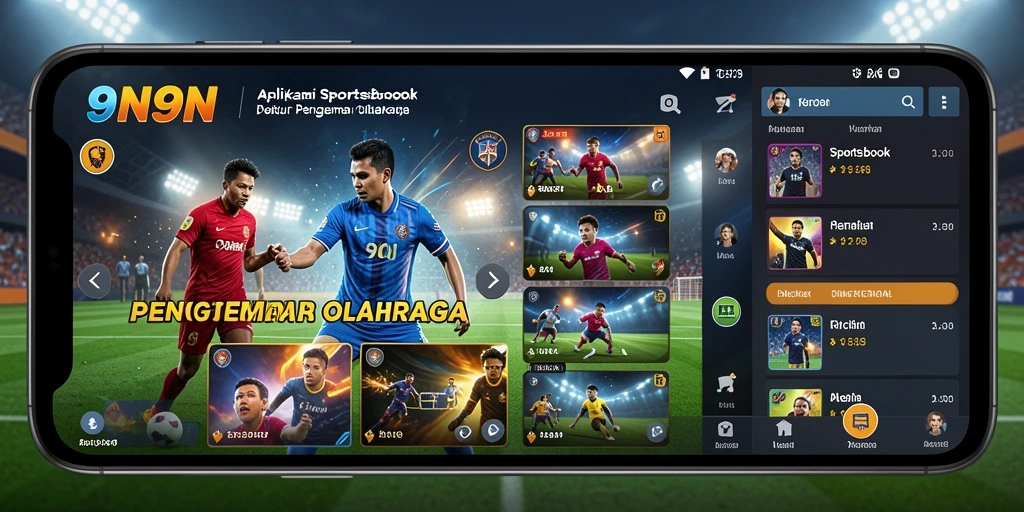 Tampilan gameplay 9N9N saat memasang taruhan olahraga.