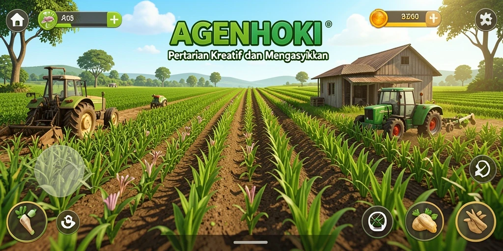 Gameplay AGENHOKI yang menarik dengan aktivitas bertani.