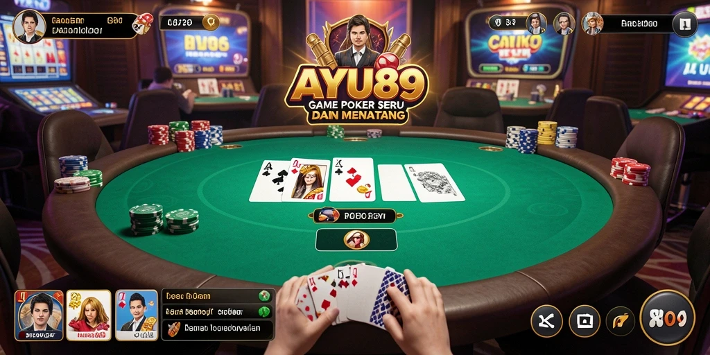 Tampilan gameplay Poker yang seru dan interaktif.