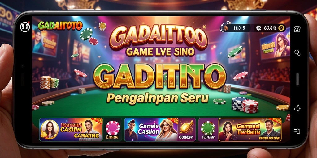 Screenshot GADAITOTO menampilkan dealer profesional dan tabel permainan Live Casino.