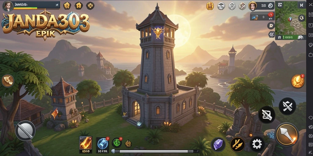 Tampilan menarik dari gameplay Tower Defense dalam JANDA303.