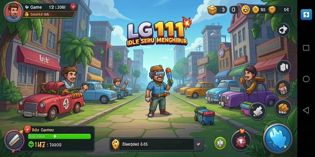 Tampilan seru gameplay Idle LG111 dengan karakter menggemaskan.