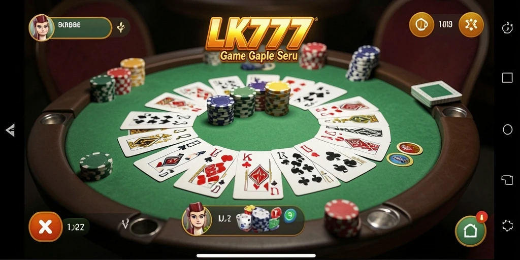 Tangkapan layar gameplay LK777 yang menampilkan momen seru dalam permainan Gaple.