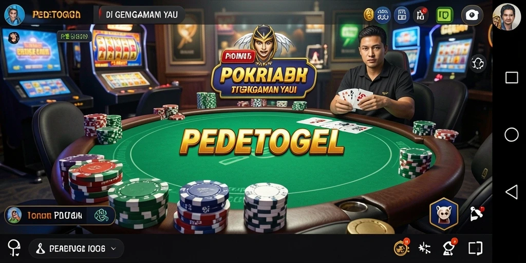 Screenshot gameplay PEDETOGEL menampilkan suasana seru permainan Poker.