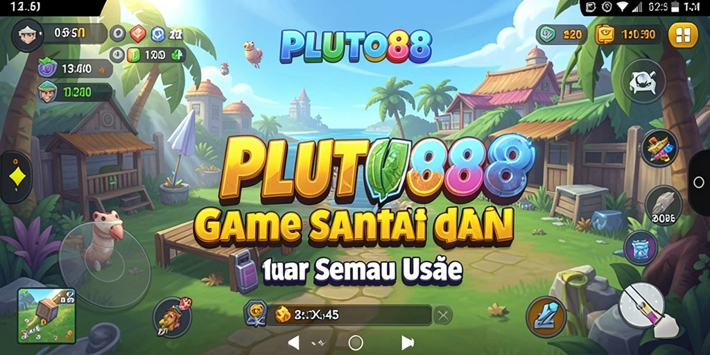 Tampilan gameplay <strong>PLUTO88</strong> yang ceria dan menyenangkan.