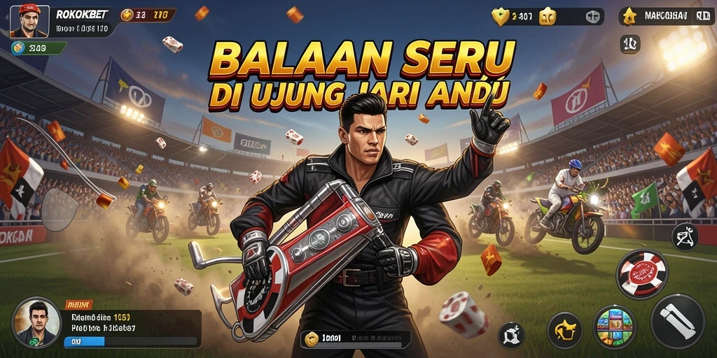 Tampilan gameplay seru dari ROKOKBET dengan balapan yang mendebarkan.