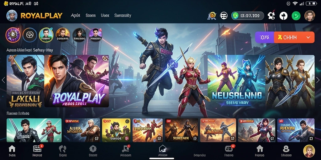 Tampilan antarmuka utama aplikasi ROYALPLAY dengan fitur-fitur Utility.