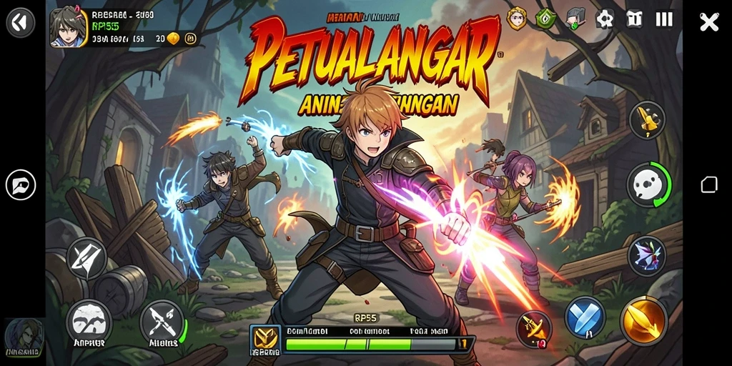 Tampilan menakjubkan dari gameplay RPG Anime yang mendebarkan.