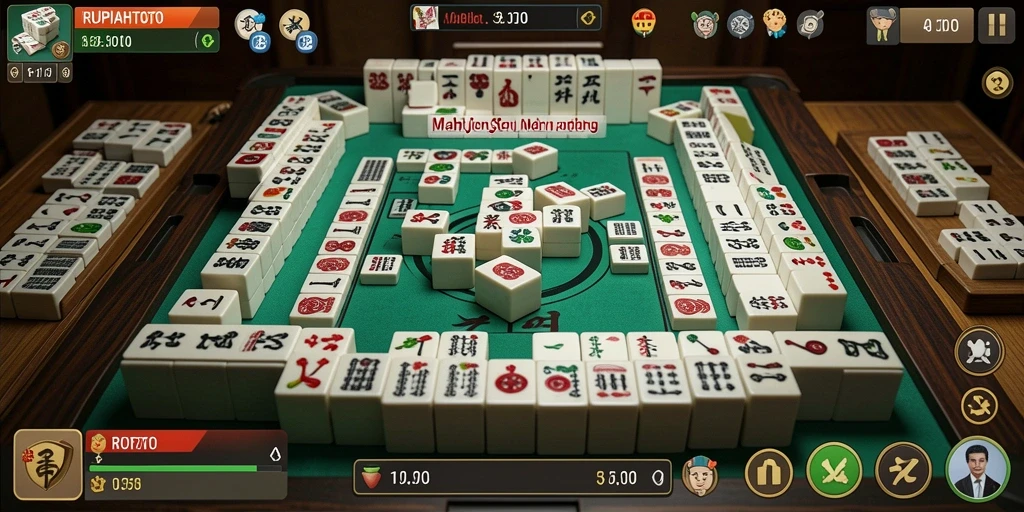 Tampilan gameplay Mahjong yang menawan dan interaktif.