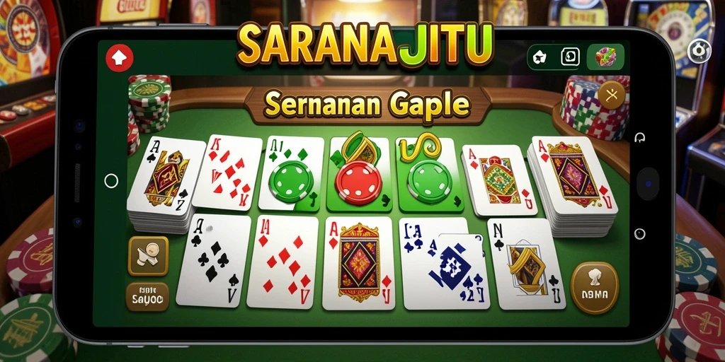 Tampilan gameplay Gaple yang seru dan interaktif di SARANAJITU.