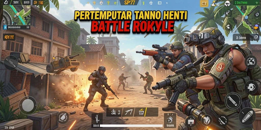 Tangkapan layar gameplay SPY77 dengan aksi Battle Royale yang mendebarkan.